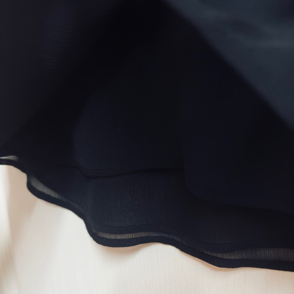 NWT Calvin Klein Semi Sheer V-Neck Black Blouse - Picture 4 of 11